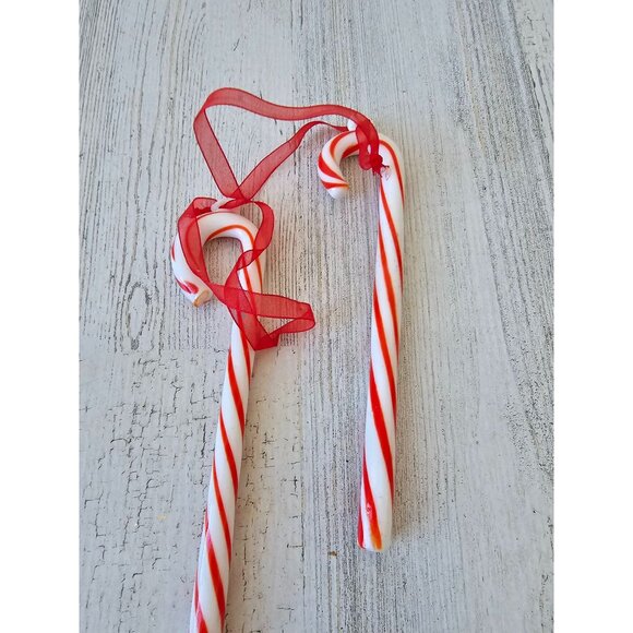 Glass candy cane vintage ornament set Xmas tree - Picture 1 of 5
